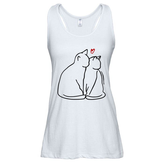 Cat Lover Cute Valentine Ladies Essential Flowy Tank