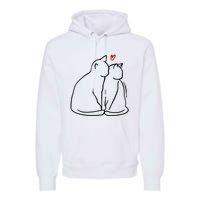 Cat Lover Cute Valentine Premium Hoodie