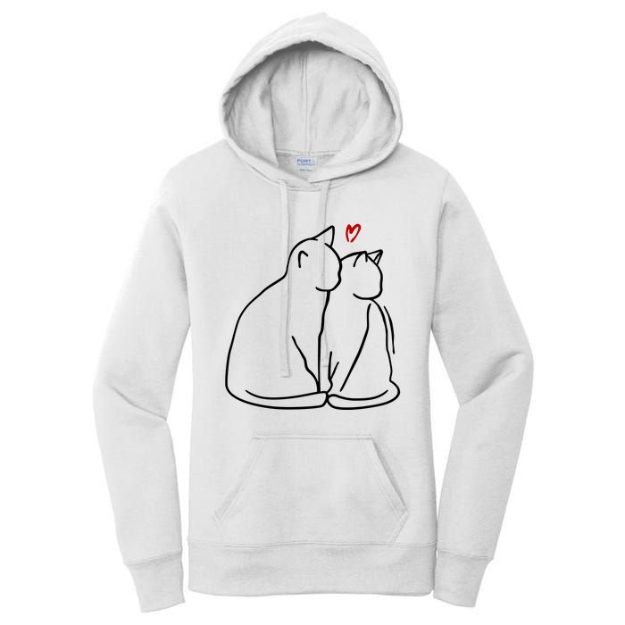 Cat Lover Cute Valentine Women's Pullover Hoodie