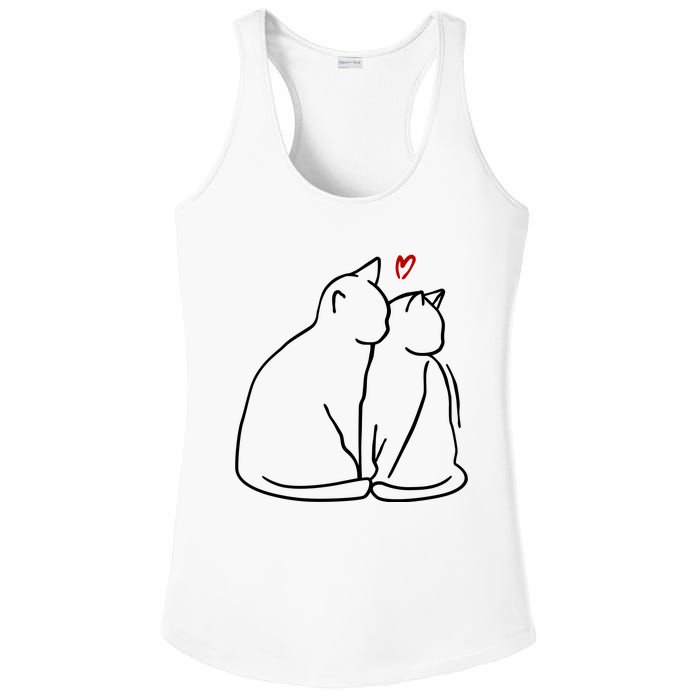 Cat Lover Cute Valentine Ladies PosiCharge Competitor Racerback Tank