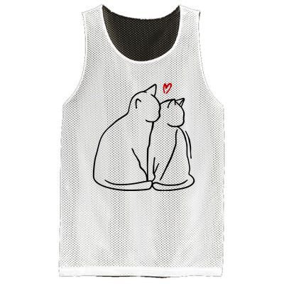 Cat Lover Cute Valentine Mesh Reversible Basketball Jersey Tank