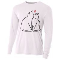 Cat Lover Cute Valentine Cooling Performance Long Sleeve Crew