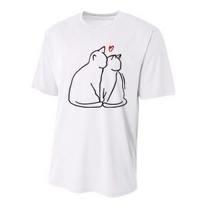 Cat Lover Cute Valentine Youth Performance Sprint T-Shirt