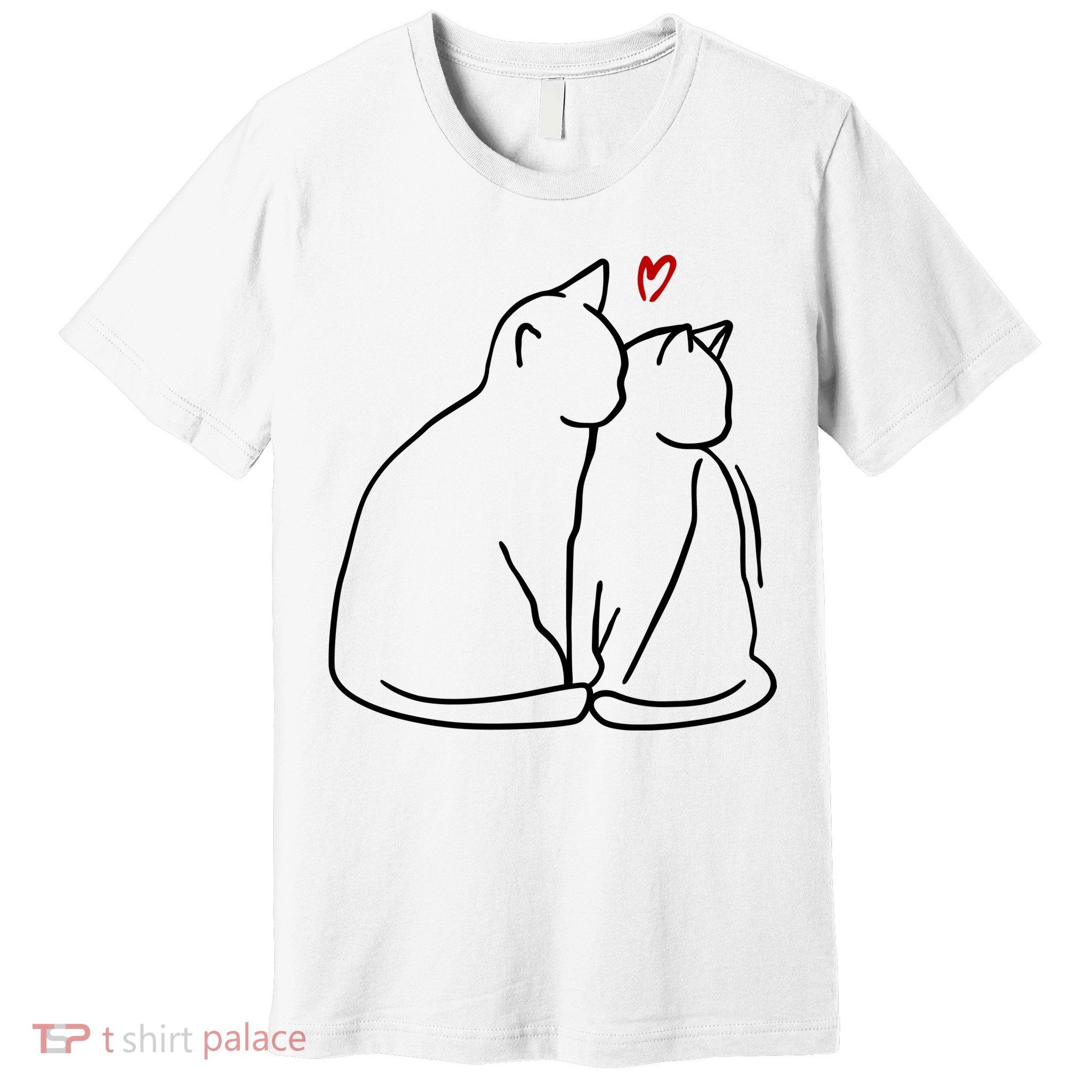 Cat Lover Cute Valentine Premium T-Shirt