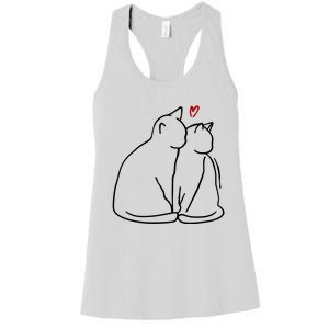 Cat Lover Cute Valentine Women's Racerback Tank