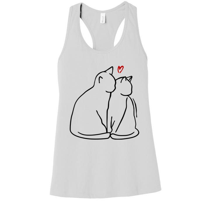 Cat Lover Cute Valentine Women's Racerback Tank