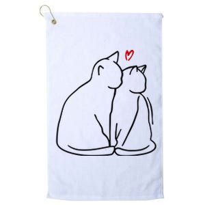 Cat Lover Cute Valentine Platinum Collection Golf Towel