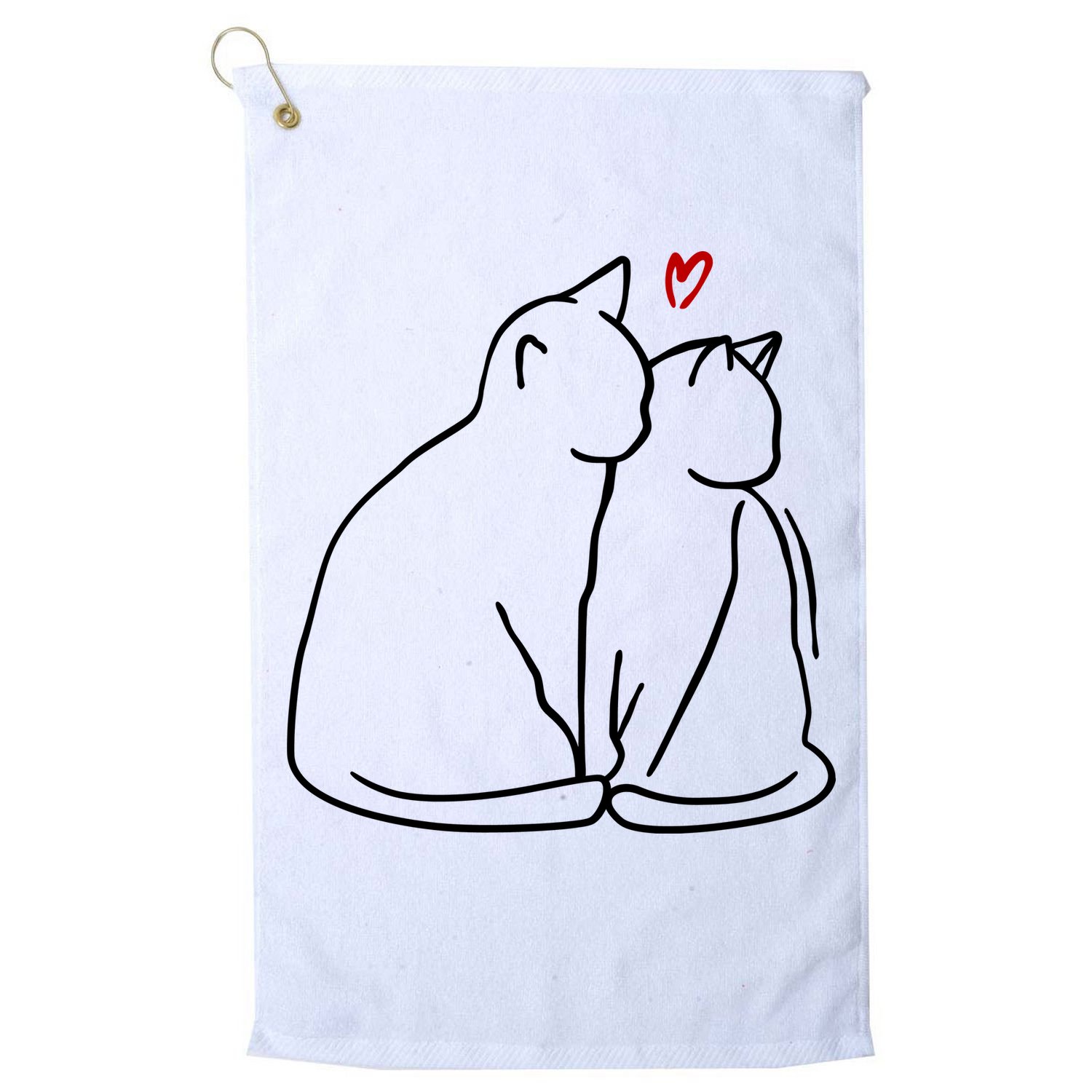 Cat Lover Cute Valentine Golf Towel