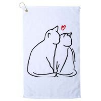 Cat Lover Cute Valentine Platinum Collection Golf Towel