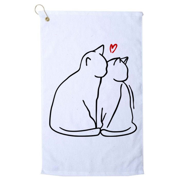 Cat Lover Cute Valentine Platinum Collection Golf Towel