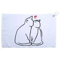 Cat Lover Cute Valentine Grommeted Golf Towel