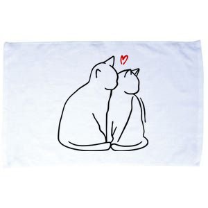 Cat Lover Cute Valentine Microfiber Hand Towel