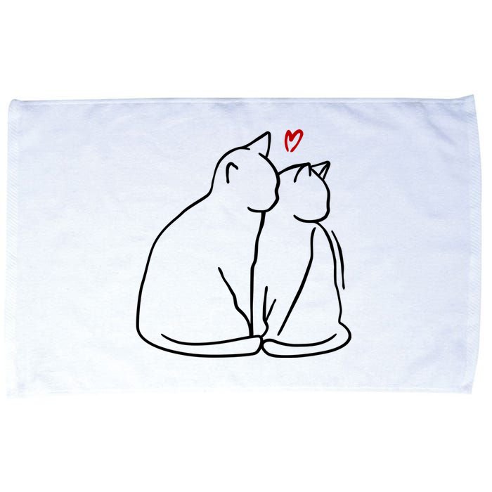 Cat Lover Cute Valentine Microfiber Hand Towel