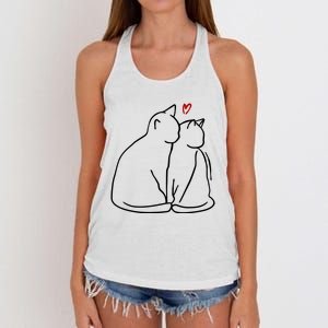 Cat Lover Cute Valentine Women's Knotted Racerback Tank