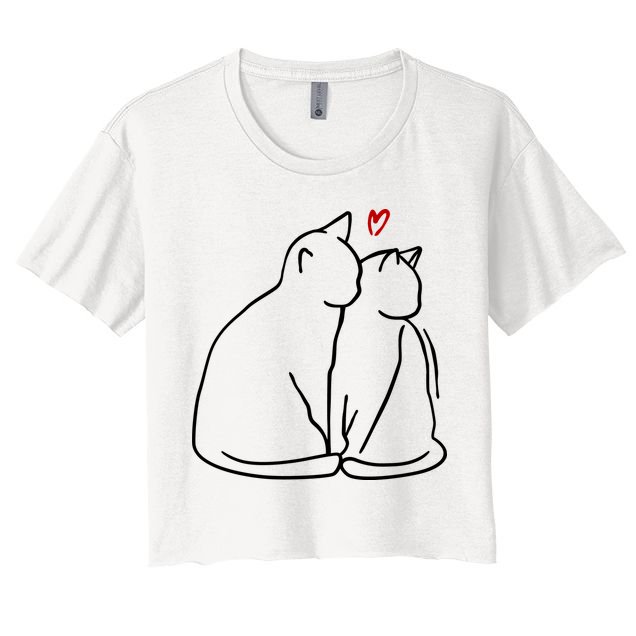 Cat Lover Cute Valentine Crop Top