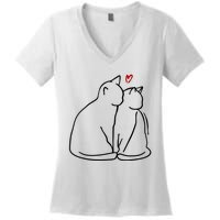 Cat Lover Cute Valentine Women's V-Neck T-Shirt