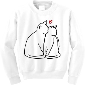 Cat Lover Cute Valentine Kids Sweatshirt