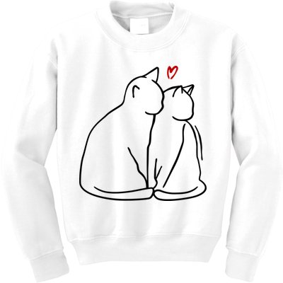 Cat Lover Cute Valentine Kids Sweatshirt
