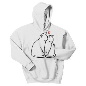 Cat Lover Cute Valentine Kids Hoodie