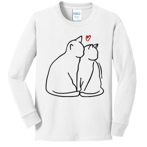 Cat Lover Cute Valentine Kids Long Sleeve Shirt