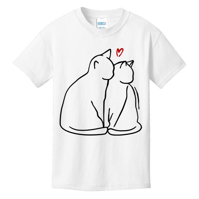 Cat Lover Cute Valentine Kids T-Shirt