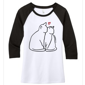 Cat Lover Cute Valentine Women's Tri-Blend 3/4-Sleeve Raglan Shirt