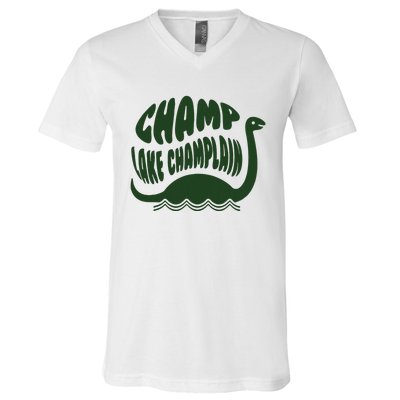 Champ Lake Champlain Monster American Folklore V-Neck T-Shirt