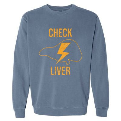 Check Liver Garment-Dyed Sweatshirt