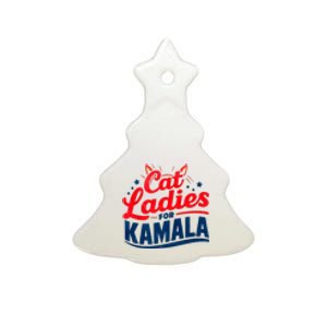 Cat Ladies Cat Lettering Positive Funny Ceramic Tree Ornament