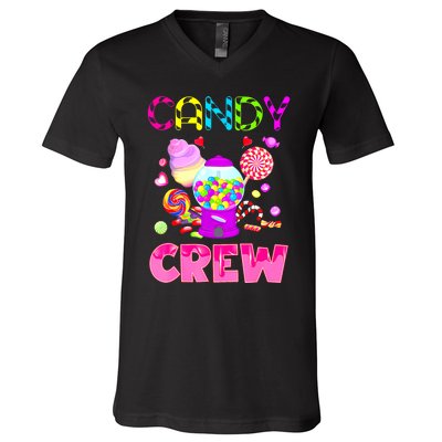 Candy Land Costume Women Candy Crew Sweetie Candy Squad V-Neck T-Shirt