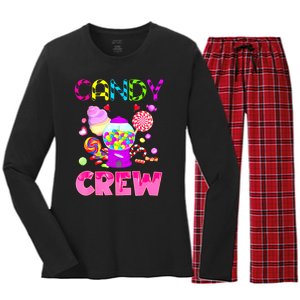 Candy Land Costume Women Candy Crew Sweetie Candy Squad Women's Long Sleeve Flannel Pajama Set 