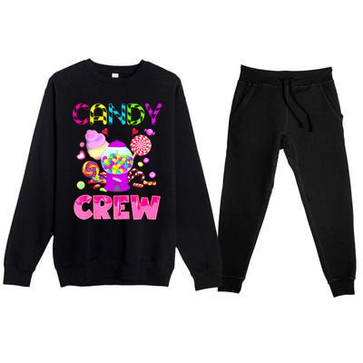 Candy Land Costume Women Candy Crew Sweetie Candy Squad Premium Crewneck Sweatsuit Set