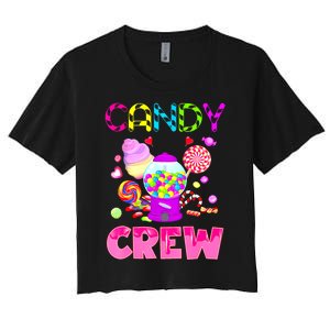 Candy Land Costume Women Candy Crew Sweetie Candy Squad Women's Crop Top Tee