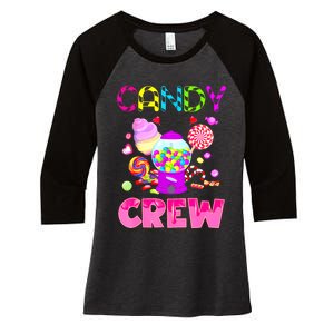 Candy Land Costume Women Candy Crew Sweetie Candy Squad Women's Tri-Blend 3/4-Sleeve Raglan Shirt