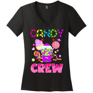 Candy Land Costume Women Candy Crew Sweetie Candy Squad Women's V-Neck T-Shirt