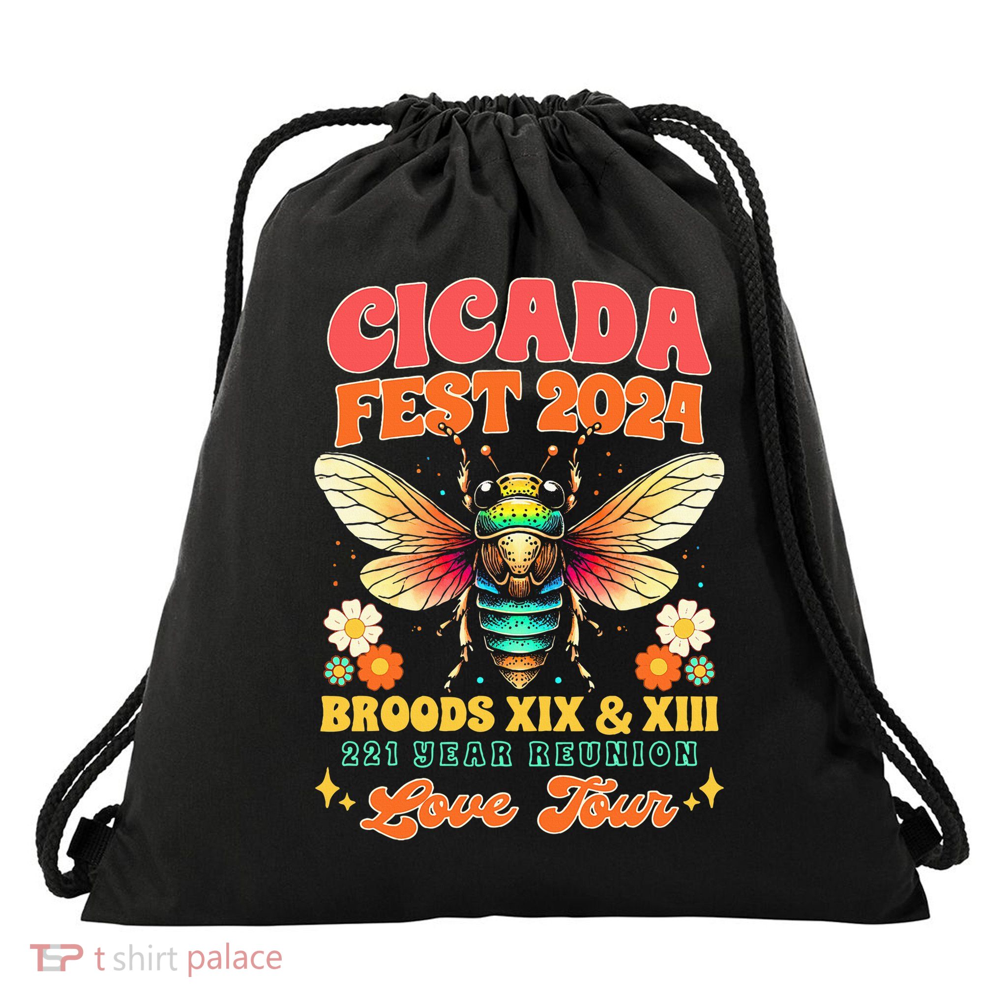 Cicada Lover Cicada Fest 2024 Broods Xix & Xiii Drawstring Bag