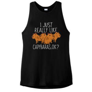 Capybara Lover Ladies PosiCharge Tri-Blend Wicking Tank