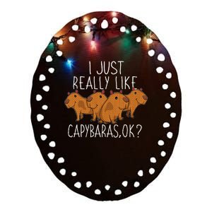 Capybara Lover Ceramic Oval Ornament