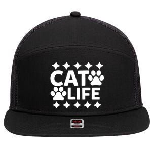 Cat Life 7 Panel Mesh Trucker Snapback Hat