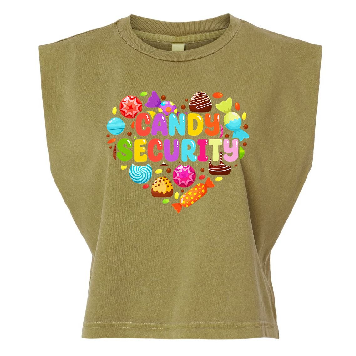 Candy Land Costumes Candy Land Candy Security Garment-Dyed Women's Muscle Tee