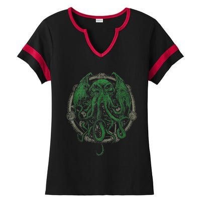 Cthulhu Lovecraft Ladies Halftime Notch Neck Tee