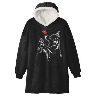 Corgi Love Cute Corgi Dog Girl Hooded Wearable Blanket