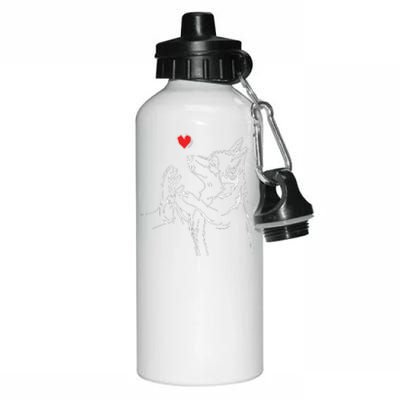 Corgi Love Cute Corgi Dog Girl Aluminum Water Bottle 