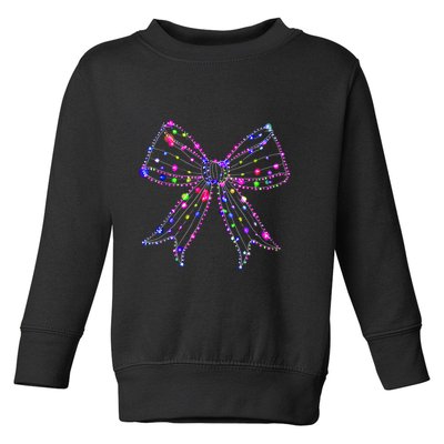 Christmas Light Coquette Bow Christmas Season Toddler Sweatshirt