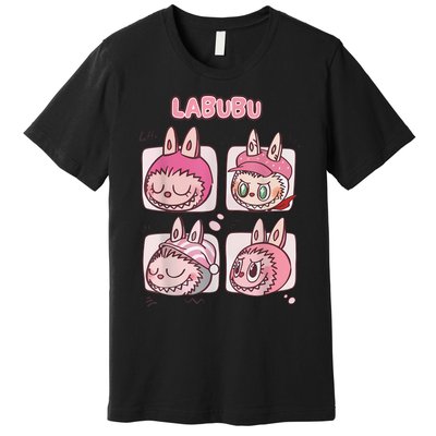 Cute Labubu Classic Pose Funny Labubu Birthday Premium T-Shirt