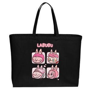 Cute Labubu Classic Pose Funny Labubu Birthday Cotton Canvas Jumbo Tote