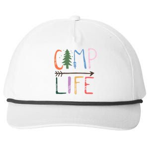 Camping Life Colorful Happy Campers Great Gift Snapback Five-Panel Rope Hat