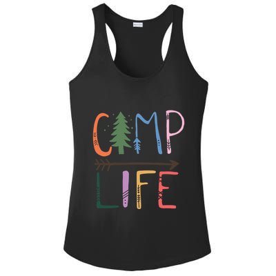 Camping Life Colorful Happy Campers Great Gift Ladies PosiCharge Competitor Racerback Tank