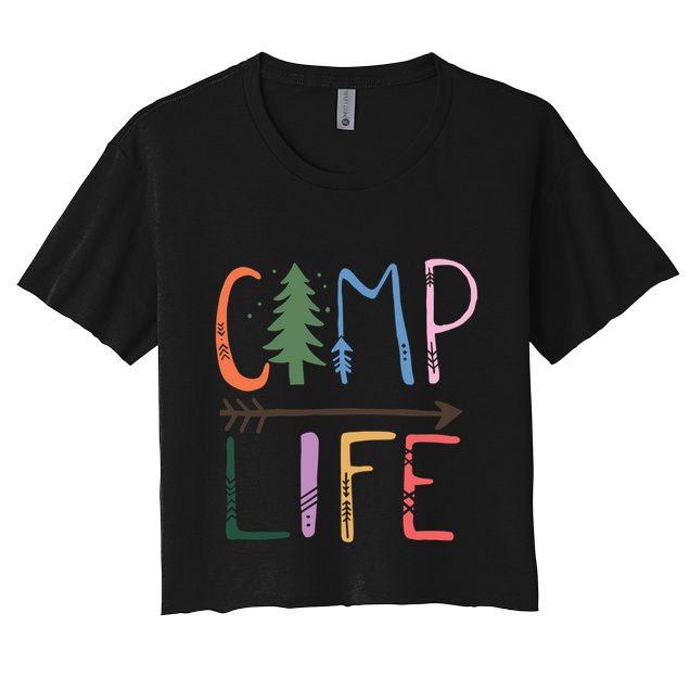 Camping Life Colorful Happy Campers Great Gift Crop Top