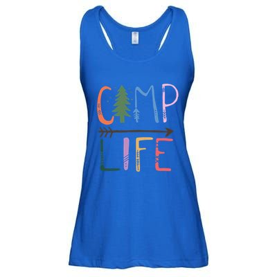 Camping Life Colorful Happy Campers Great Gift Ladies Essential Flowy Tank